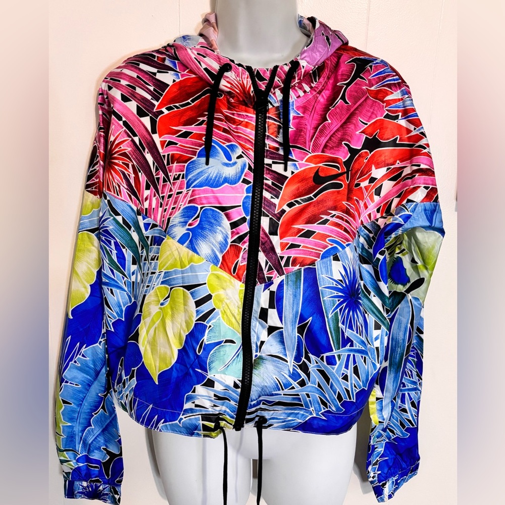 Nike floral tropical windbreaker Jacket Womens M